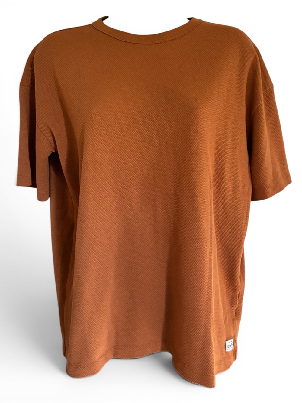 Vintage Inspired Rust Burnt Orange Textured Tee SZ Boys 14/16 XL Womens XS/S
